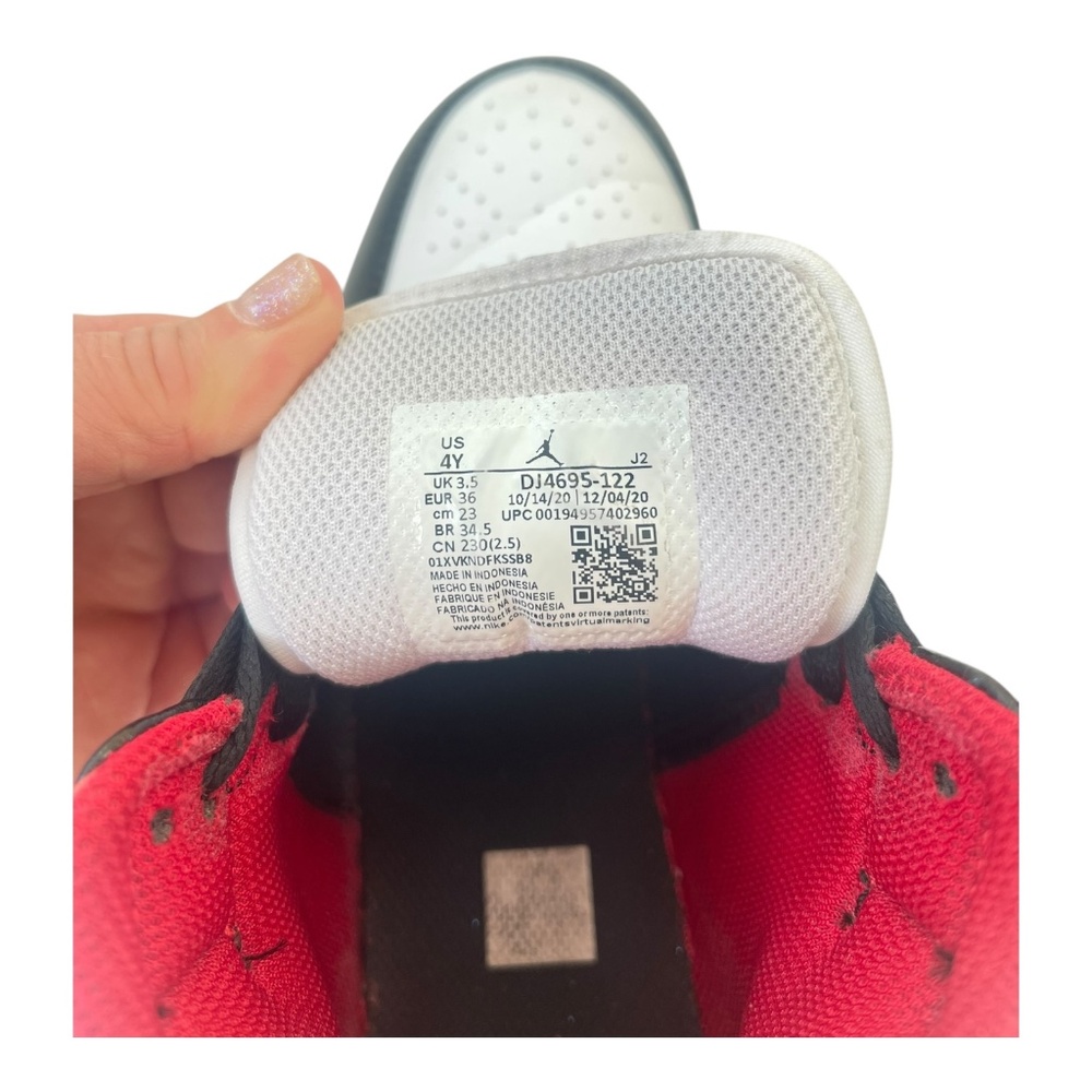 Jordan Women's 1 Mid Gym Red Panda Shoes sz 4Y EUR 36, 23 cm UK 3.5 -DJ4695-122 - Picture 11 of 14
